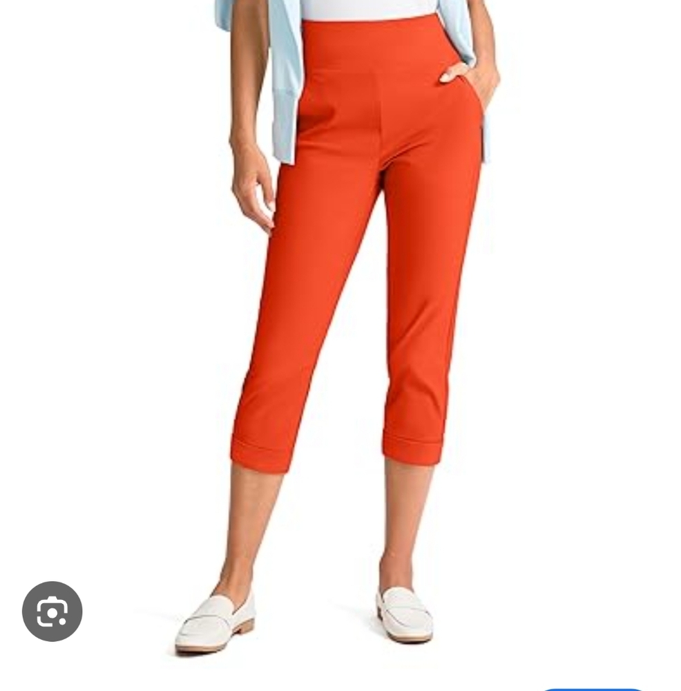NWT Lands End Sweet Persimmon Bi Stretch Cropped Capri Pants Size 4